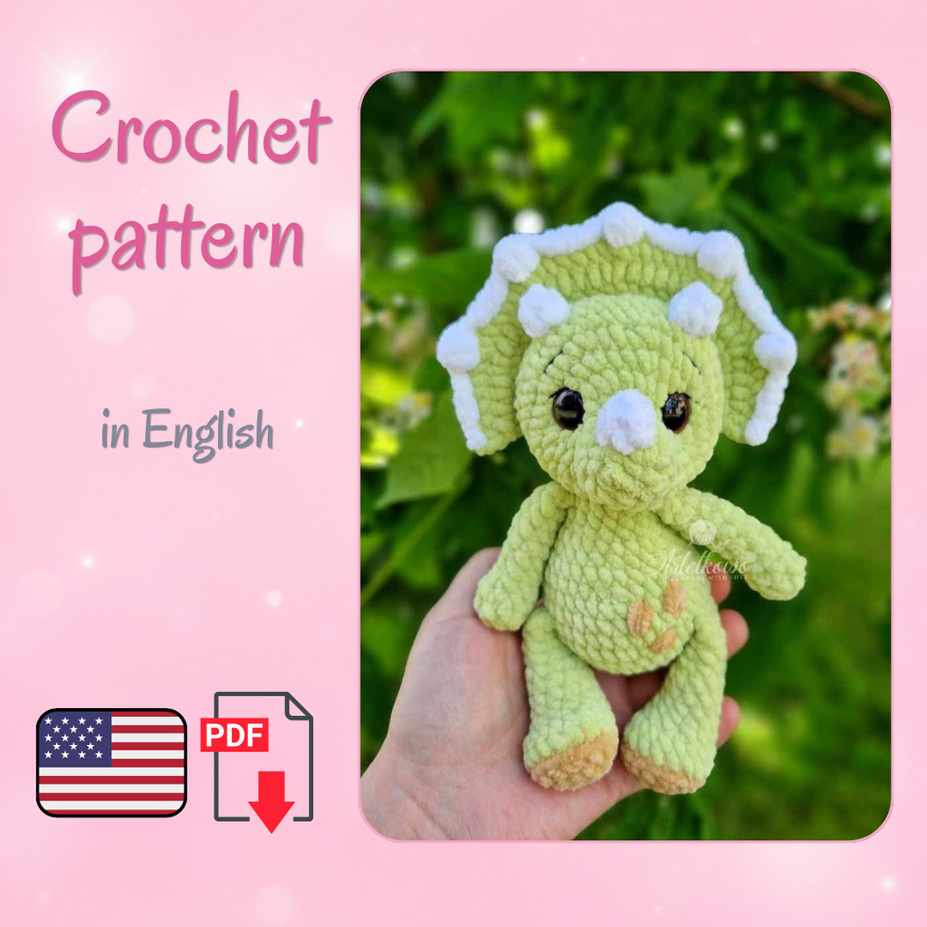 Dinosaur Crochet Pattern /English Language Pattern