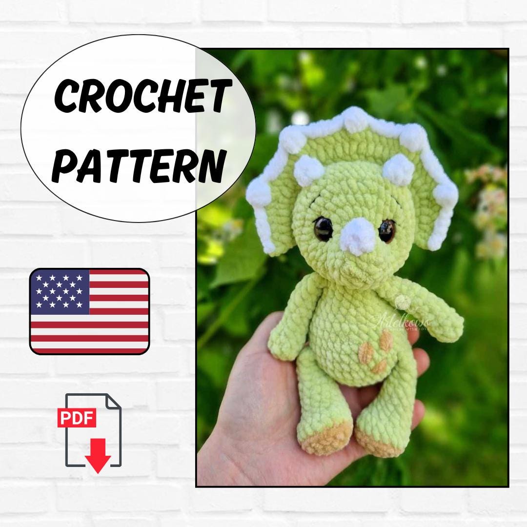 Dinosaur Crochet Pattern /English Language Pattern