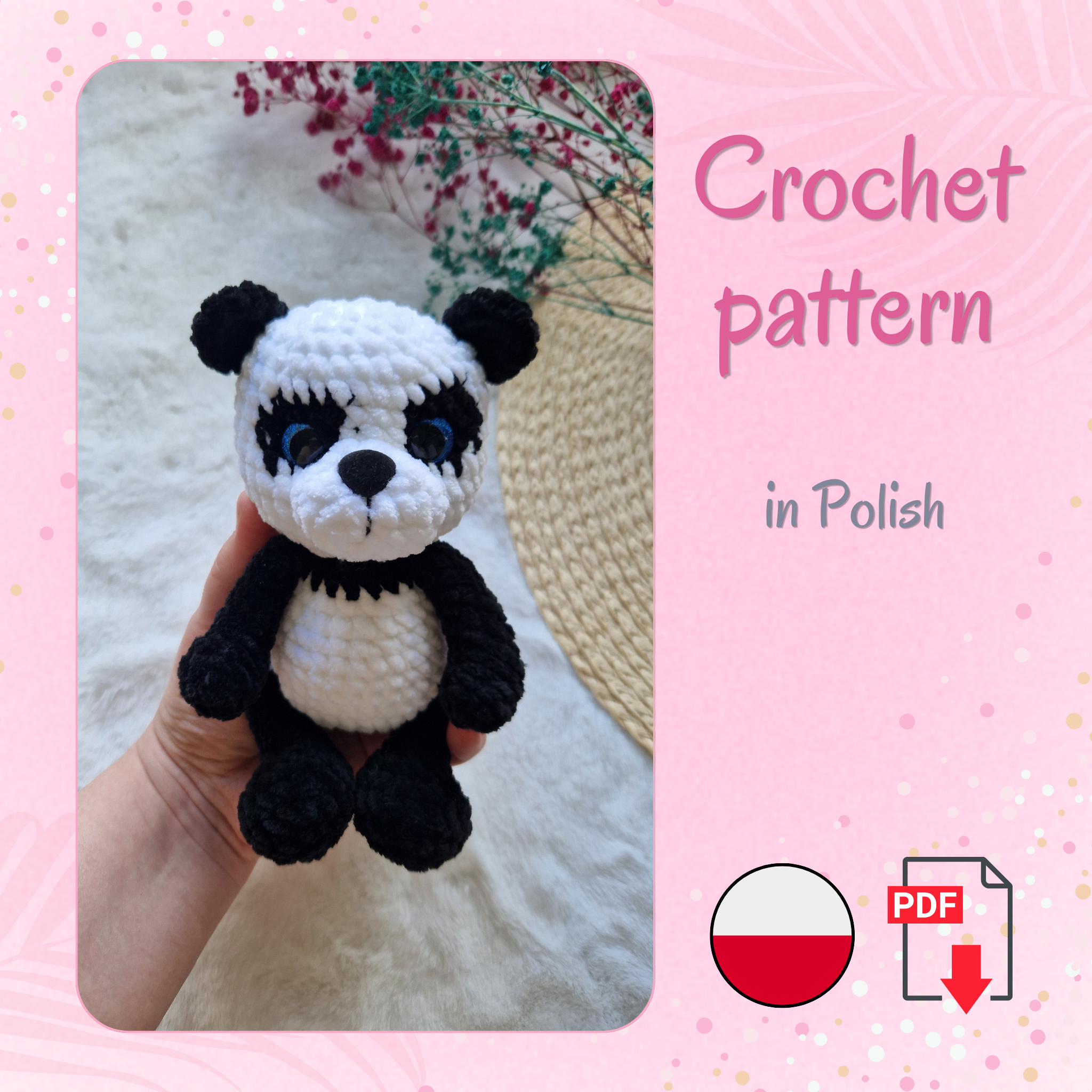 Panda - wzór szydełkowy